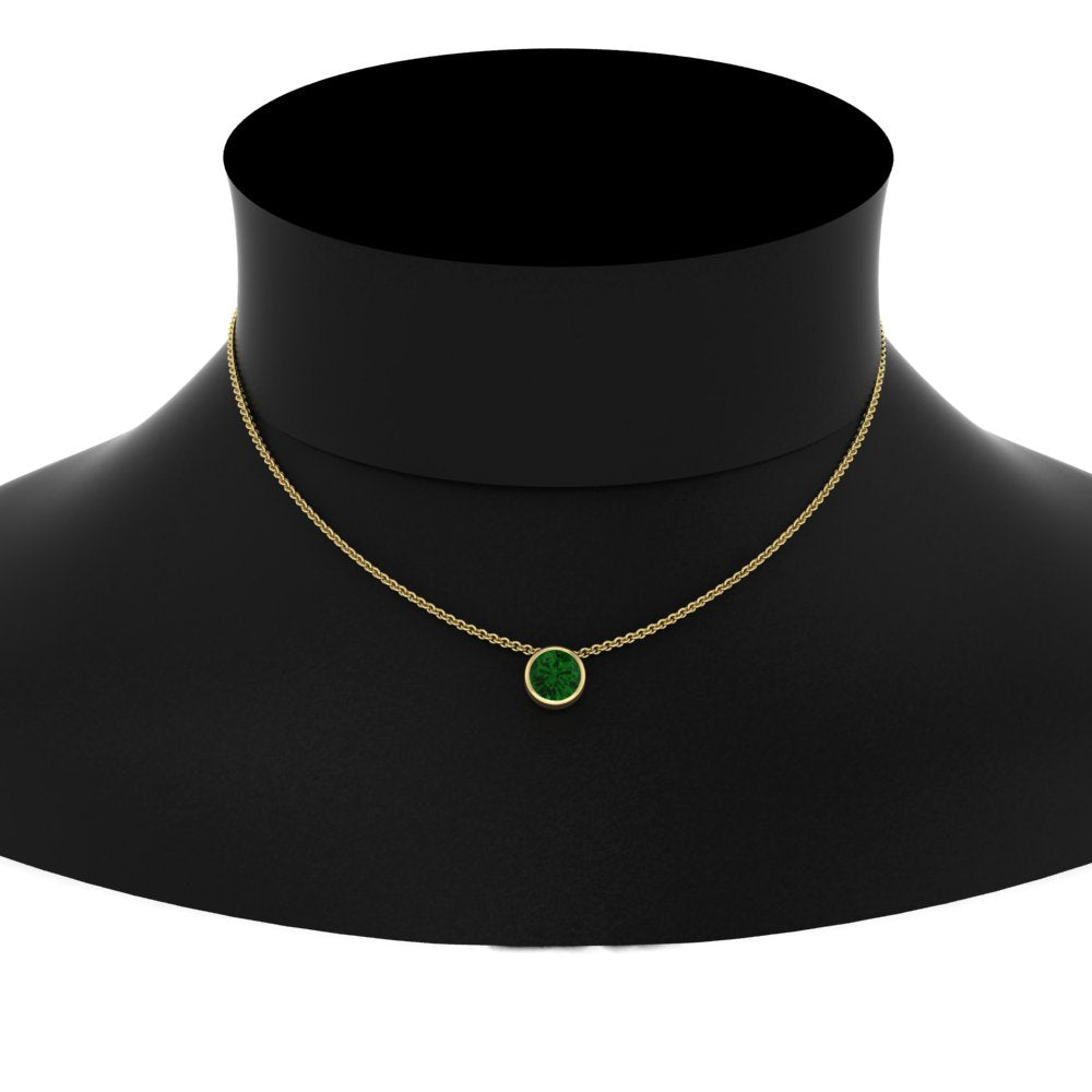 Round Bezel Solitaire Half Carat Pendant