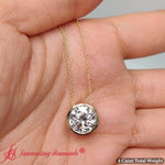 Load image into Gallery viewer, round-bezel-solitaire-lab-diamond-4-carat-pendant-in-14k-yellow-gold-fdpd10538ro-4-00-ct-4