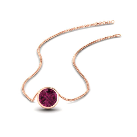 Round Bezel Solitaire Diamond 1.50 Carat Pendant