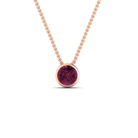 Round Bezel Solitaire Diamond 1.50 Carat Pendant