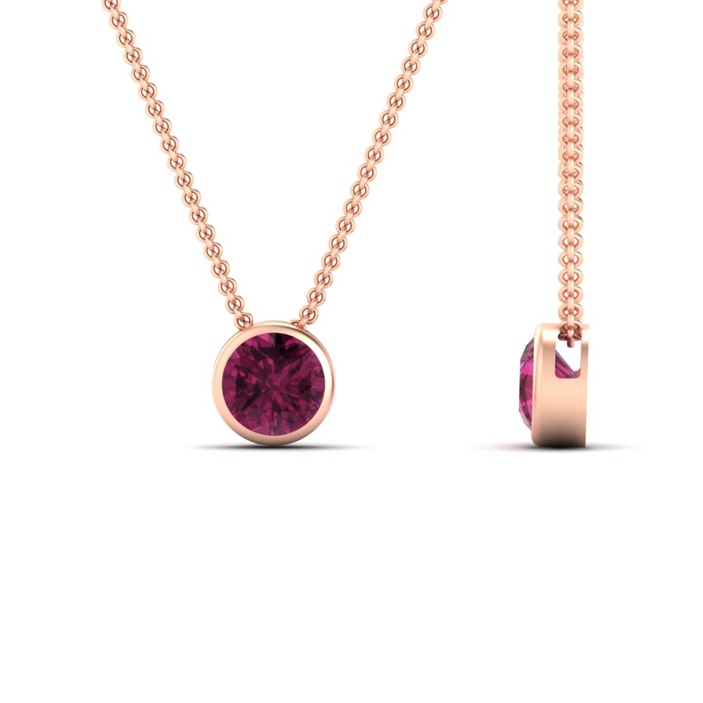 Round Bezel Solitaire Diamond 1.50 Carat Pendant