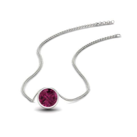 Round Bezel Solitaire Diamond 1.50 Carat Pendant