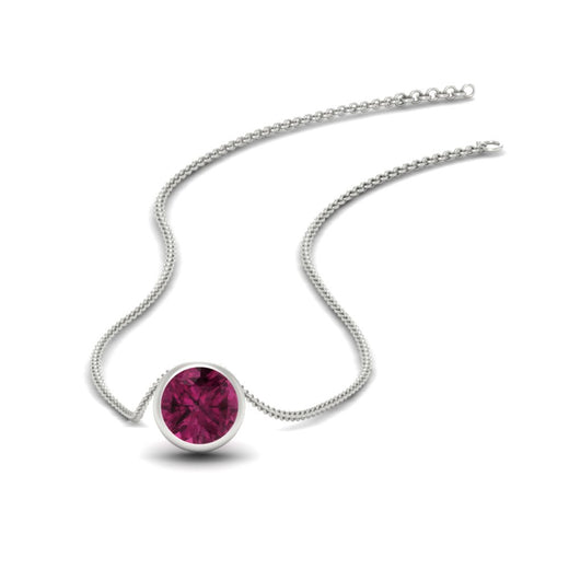 Round Bezel Solitaire Diamond 1.50 Carat Pendant