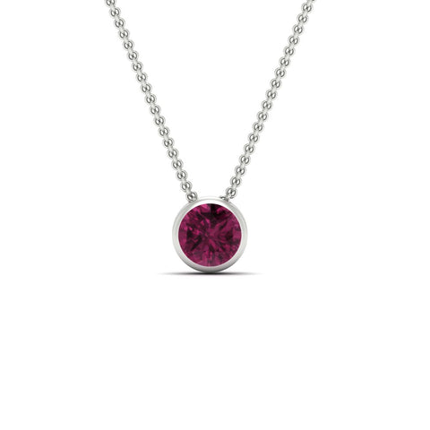 Round Bezel Solitaire Diamond 1.50 Carat Pendant