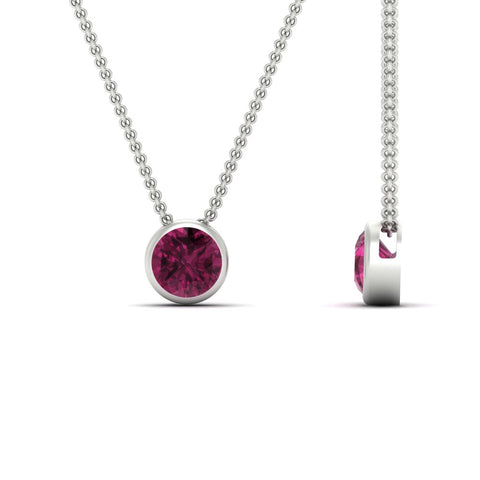 Round Bezel Solitaire Diamond 1.50 Carat Pendant