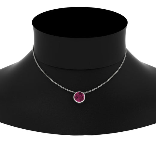 Round Bezel Solitaire Diamond 1.50 Carat Pendant