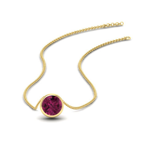 Round Bezel Solitaire Diamond 1.50 Carat Pendant