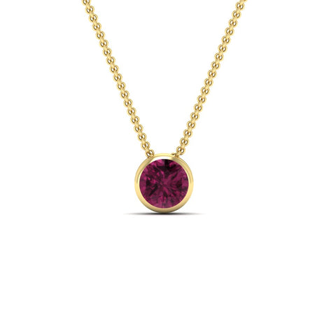 Round Bezel Solitaire Diamond 1.50 Carat Pendant