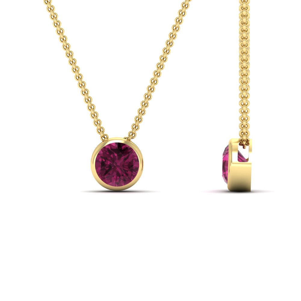 Round Bezel Solitaire Diamond 1.50 Carat Pendant