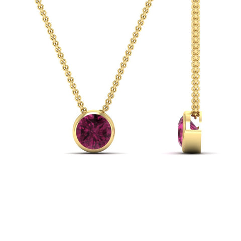 Round Bezel Solitaire Diamond 1.50 Carat Pendant