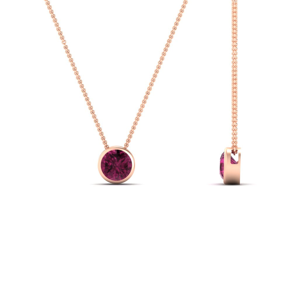 Round Bezel Solitaire Half Carat Pendant