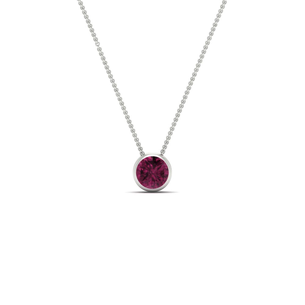 Round Bezel Solitaire Half Carat Pendant