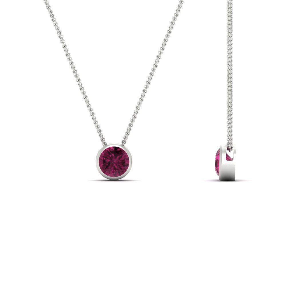 Round Bezel Solitaire Half Carat Pendant