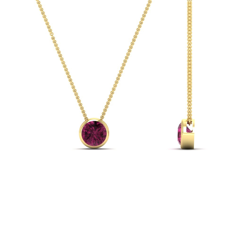 Round Bezel Solitaire Half Carat Pendant