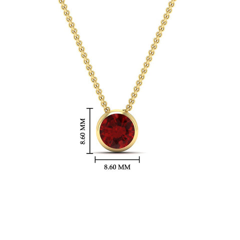 Round Bezel Solitaire Diamond 1.50 Carat Pendant