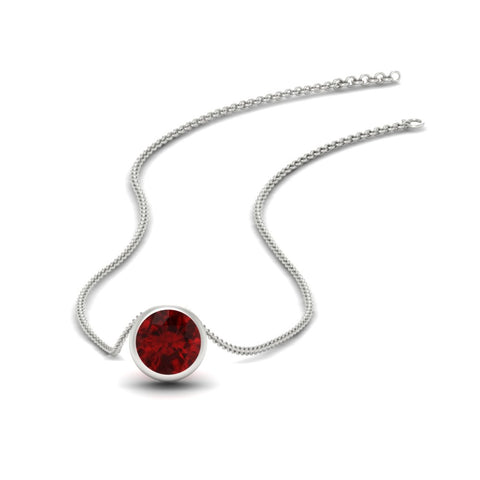 Round Bezel Solitaire Diamond 1.50 Carat Pendant