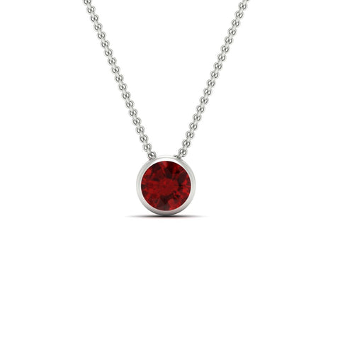 Round Bezel Solitaire Diamond 1.50 Carat Pendant