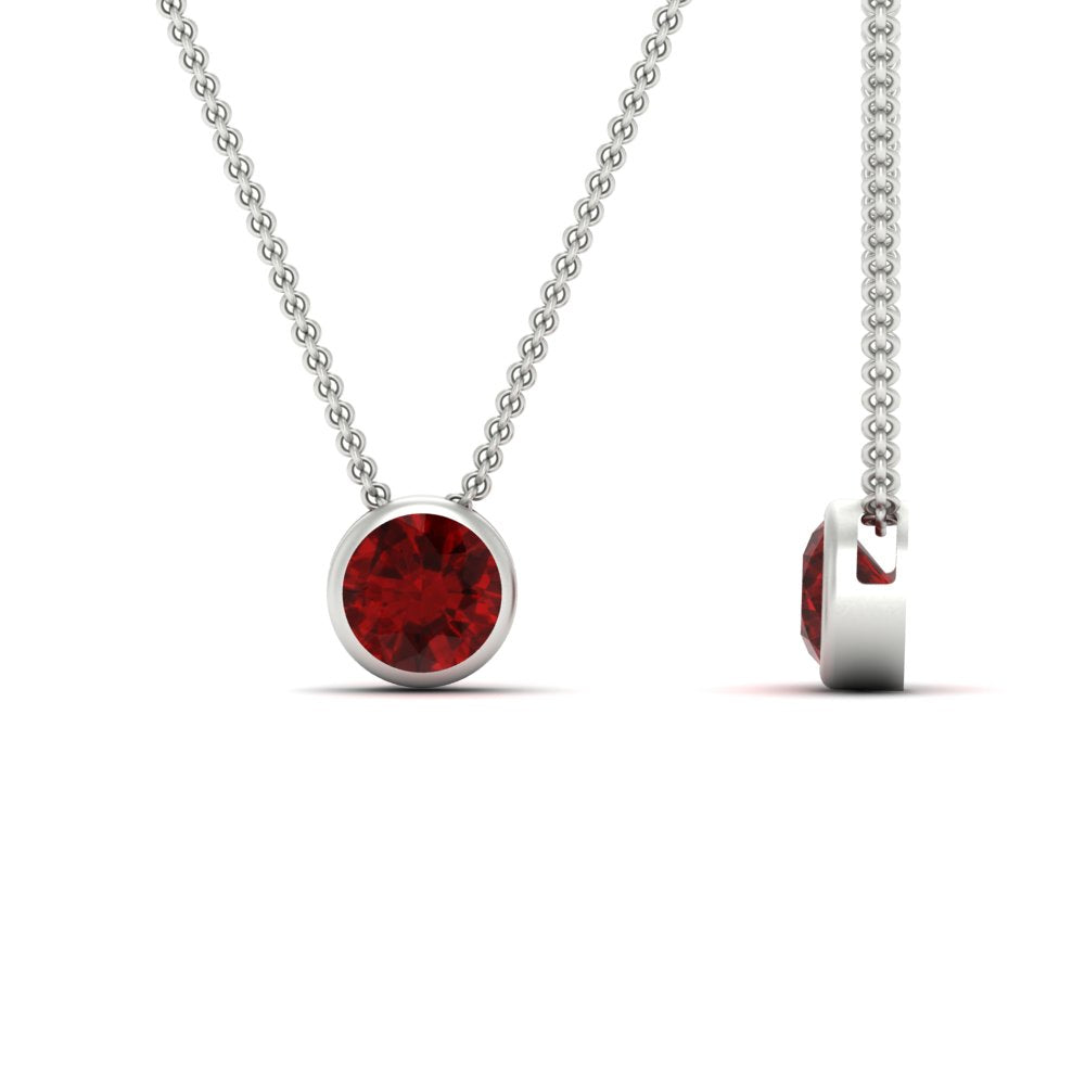 Round Bezel Solitaire Diamond 1.50 Carat Pendant