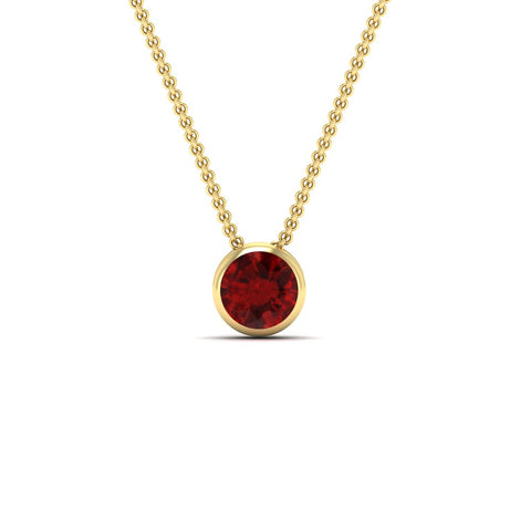 Round Bezel Solitaire Diamond 1.50 Carat Pendant