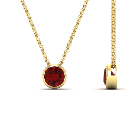 Round Bezel Solitaire Diamond 1.50 Carat Pendant