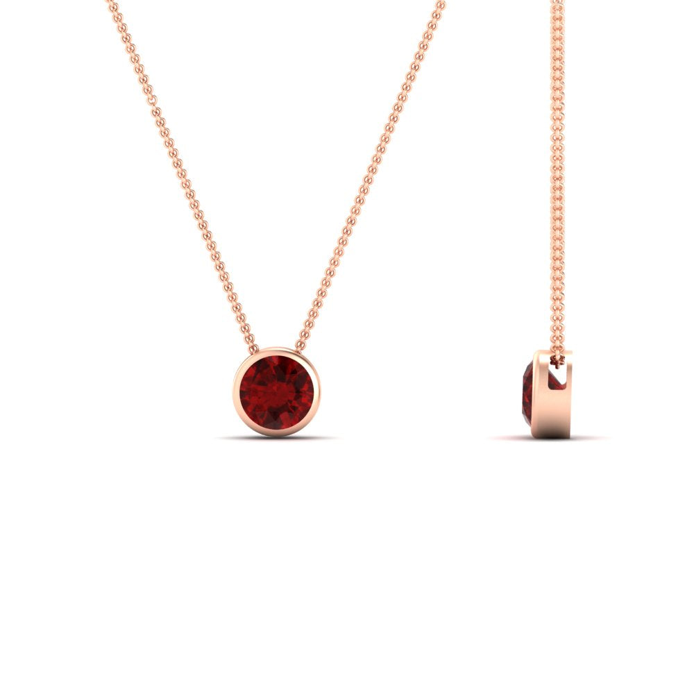 Round Bezel Solitaire Half Carat Pendant