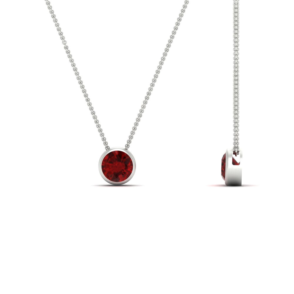 Round Bezel Solitaire Half Carat Pendant