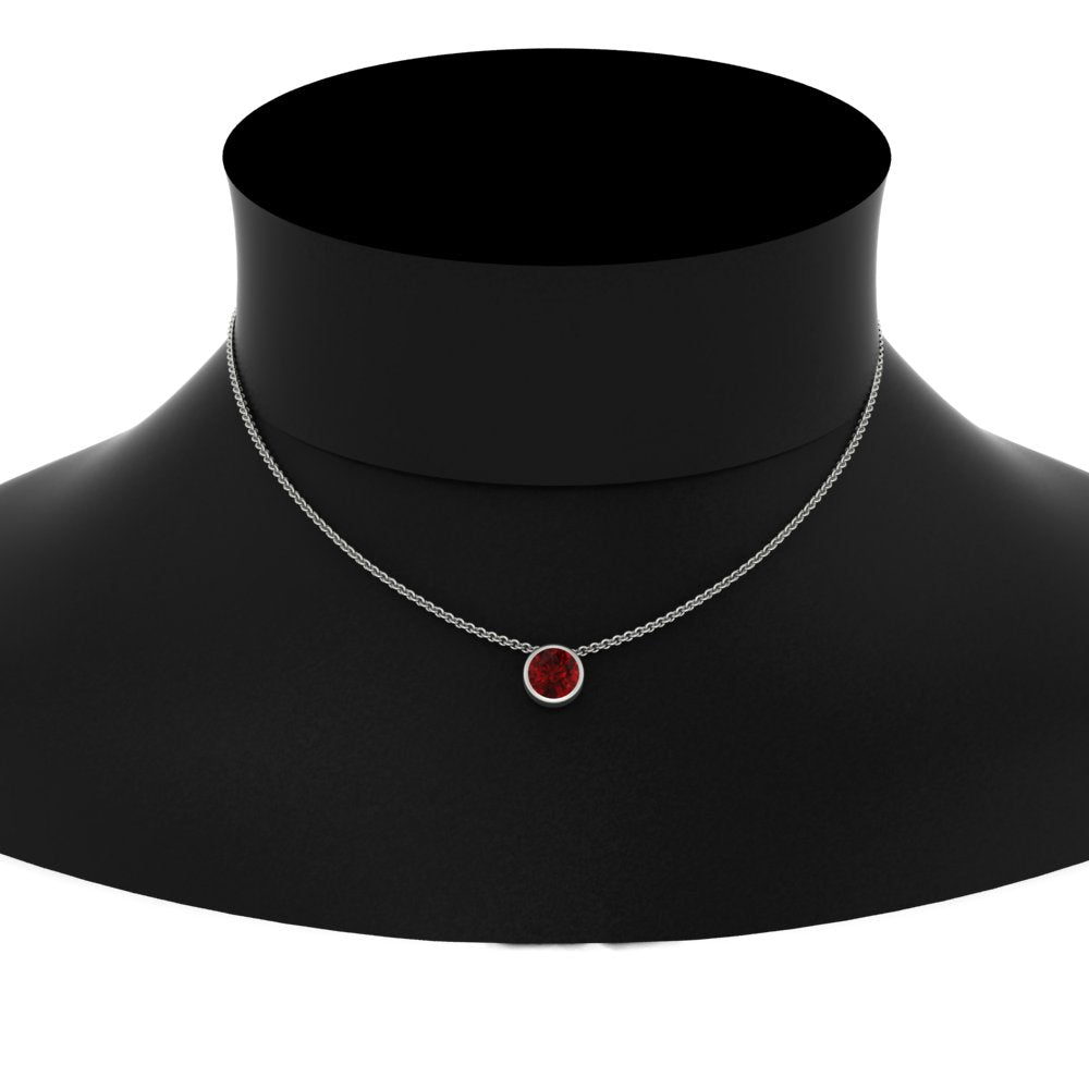 Round Bezel Solitaire Half Carat Pendant