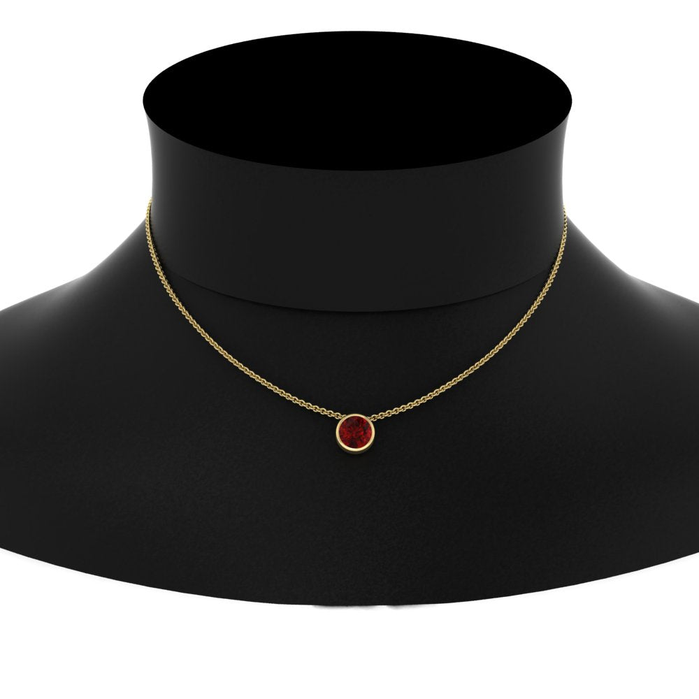 Round Bezel Solitaire Half Carat Pendant