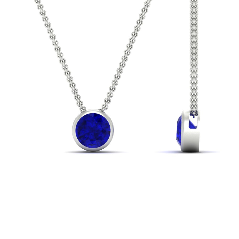 Round Bezel Solitaire Diamond 1.50 Carat Pendant