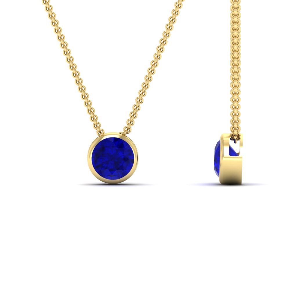 Round Bezel Solitaire Diamond 1.50 Carat Pendant