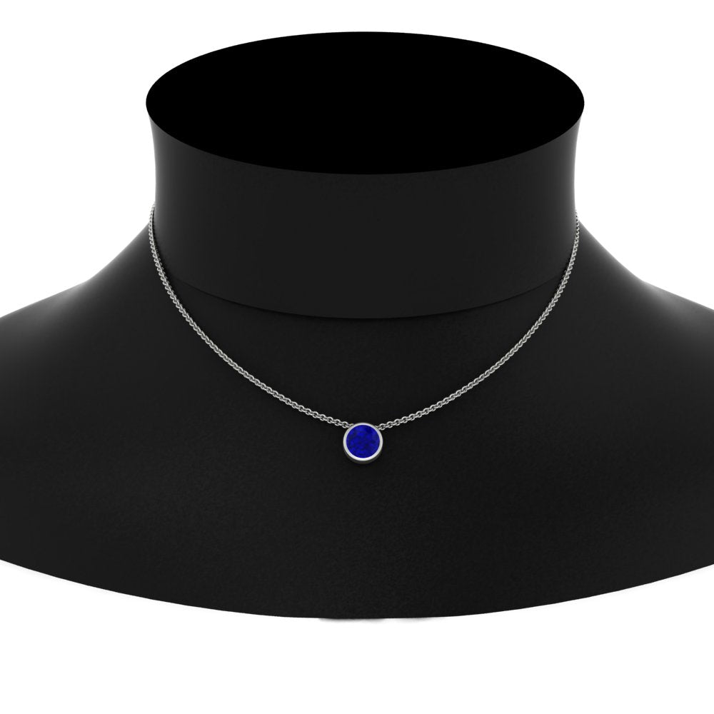 Round Bezel Solitaire Half Carat Pendant