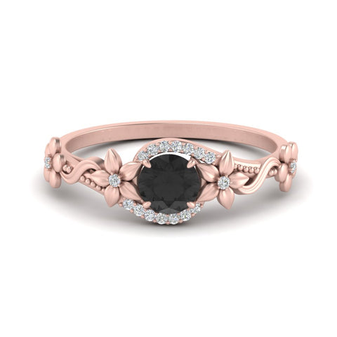 round-black-diamond-and-diamond-flower-engagement-ring-in-FD10057RORGBLACKANGLE3-NL-RG-GS