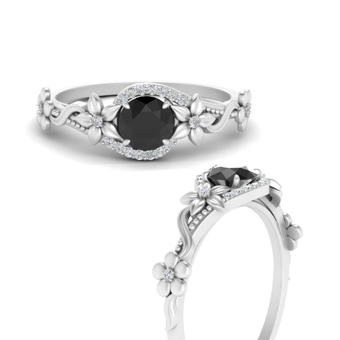 round-black-diamond-and-diamond-flower-engagement-ring-in-FD10057RORGBLACKANGLE3-NL-WG-GS