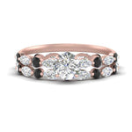 Load image into Gallery viewer, round-black-diamond-floating-marquise-accent-ring-with-eternity-wedding-band-in-rose-gold-FDEWB9398ROGBLACK-NL-RG.jpg?v=1758802331
