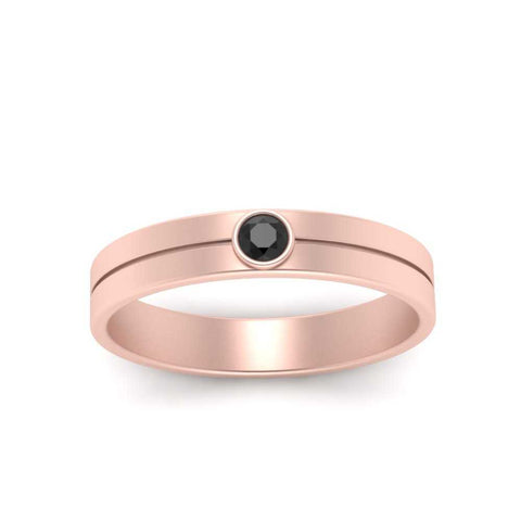 Round Inlay High Polish Mens Engagement Ring