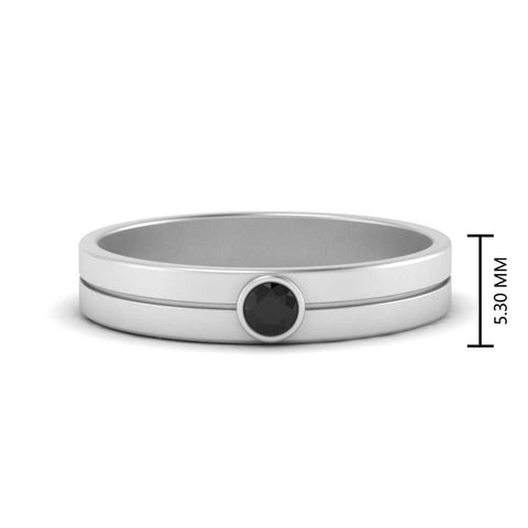 Round Inlay High Polish Mens Engagement Ring