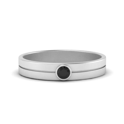 Round Inlay High Polish Mens Engagement Ring