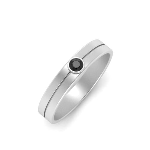 Round Inlay High Polish Mens Engagement Ring