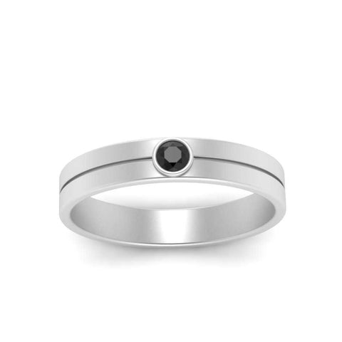Round Inlay High Polish Mens Engagement Ring