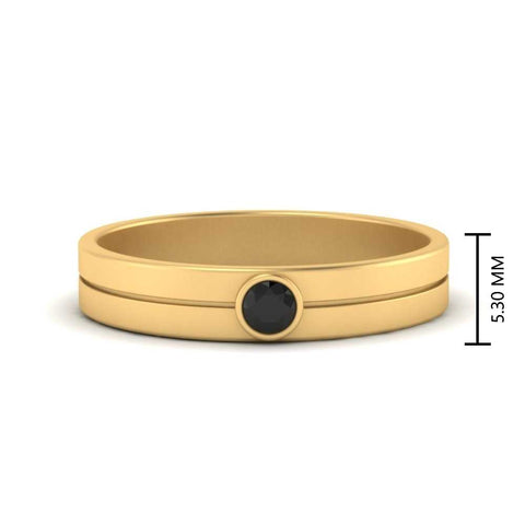 Round Inlay High Polish Mens Engagement Ring