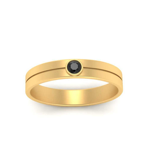 Round Inlay High Polish Mens Engagement Ring