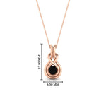 Load image into Gallery viewer, round-black-diamond-solitaire-infinity-knot-pendant-in-rose-gold
