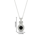 Load image into Gallery viewer, round-black-diamond-solitaire-infinity-knot-pendant-in-white-gold
