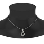 Load image into Gallery viewer, round-black-diamond-solitaire-infinity-knot-pendant-in-white-gold
