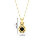 Load image into Gallery viewer, round-black-diamond-solitaire-infinity-knot-pendant-in-yellow-gold
