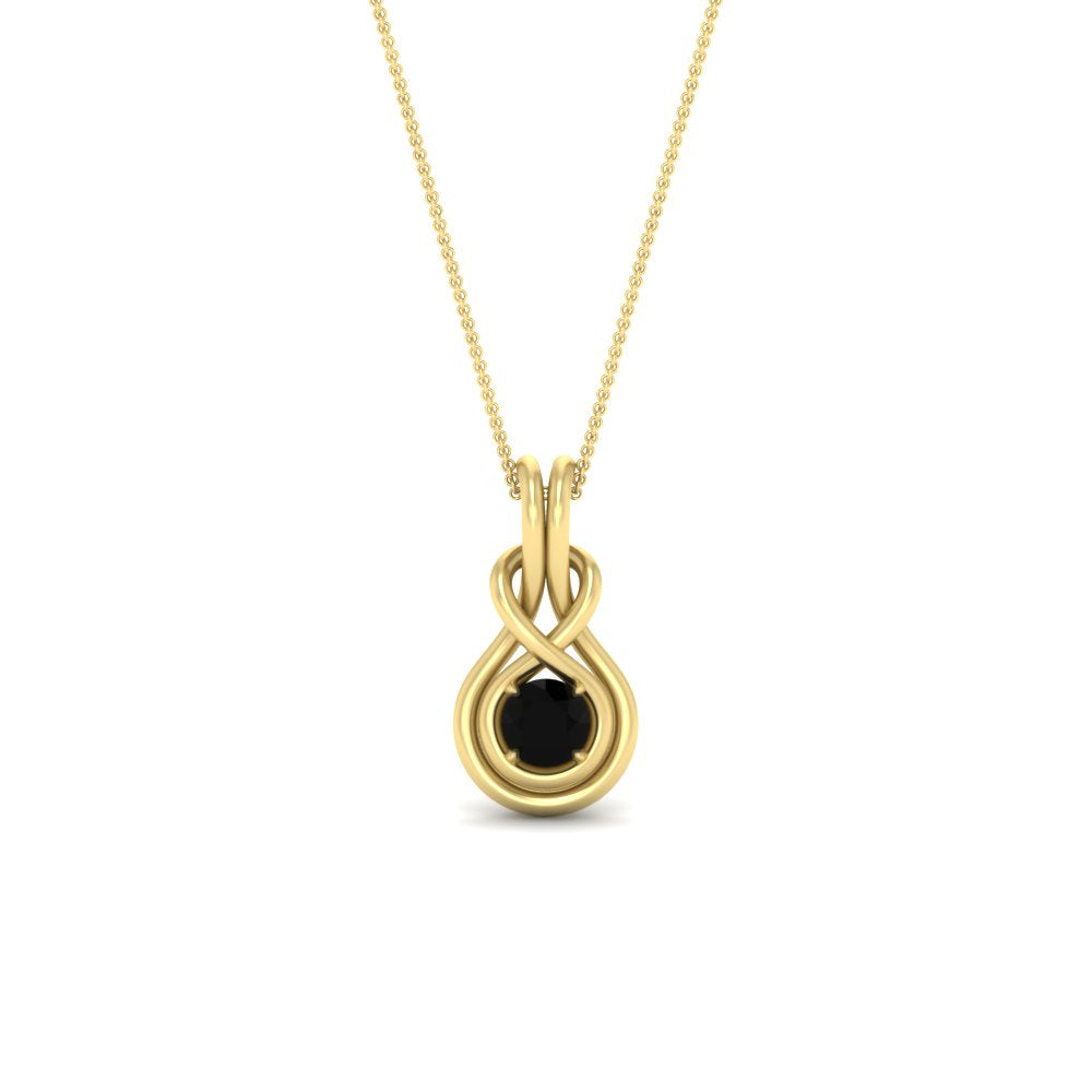 round-black-diamond-solitaire-infinity-knot-pendant-in-yellow-gold