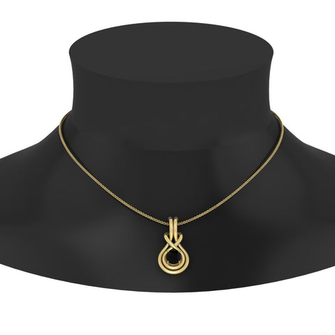 round-black-diamond-solitaire-infinity-knot-pendant-in-yellow-gold