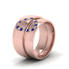 Load image into Gallery viewer, round-blue-sapphire-wedding-band-with-white-diamond-in-14K-rose-gold-FD1144BGSABL-NL-RG.jpg