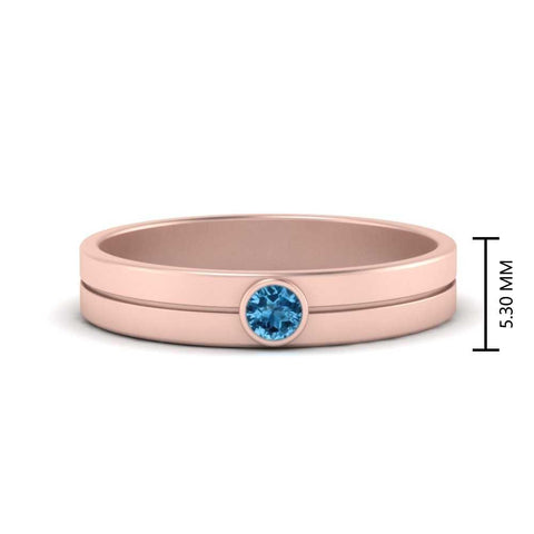Round Inlay High Polish Mens Engagement Ring