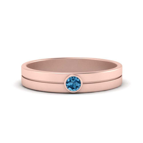 Round Inlay High Polish Mens Engagement Ring